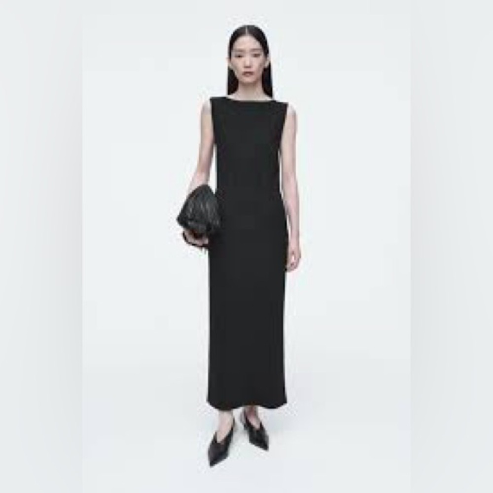 COS Black CORSET-DETAIL MAXI DRESS